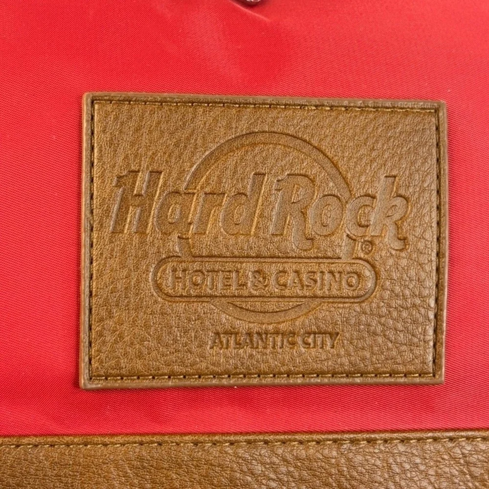 Hard‎ Rock Hotel Atlantic City Duffel Bag Large Red Brown Travel Luggage Rare